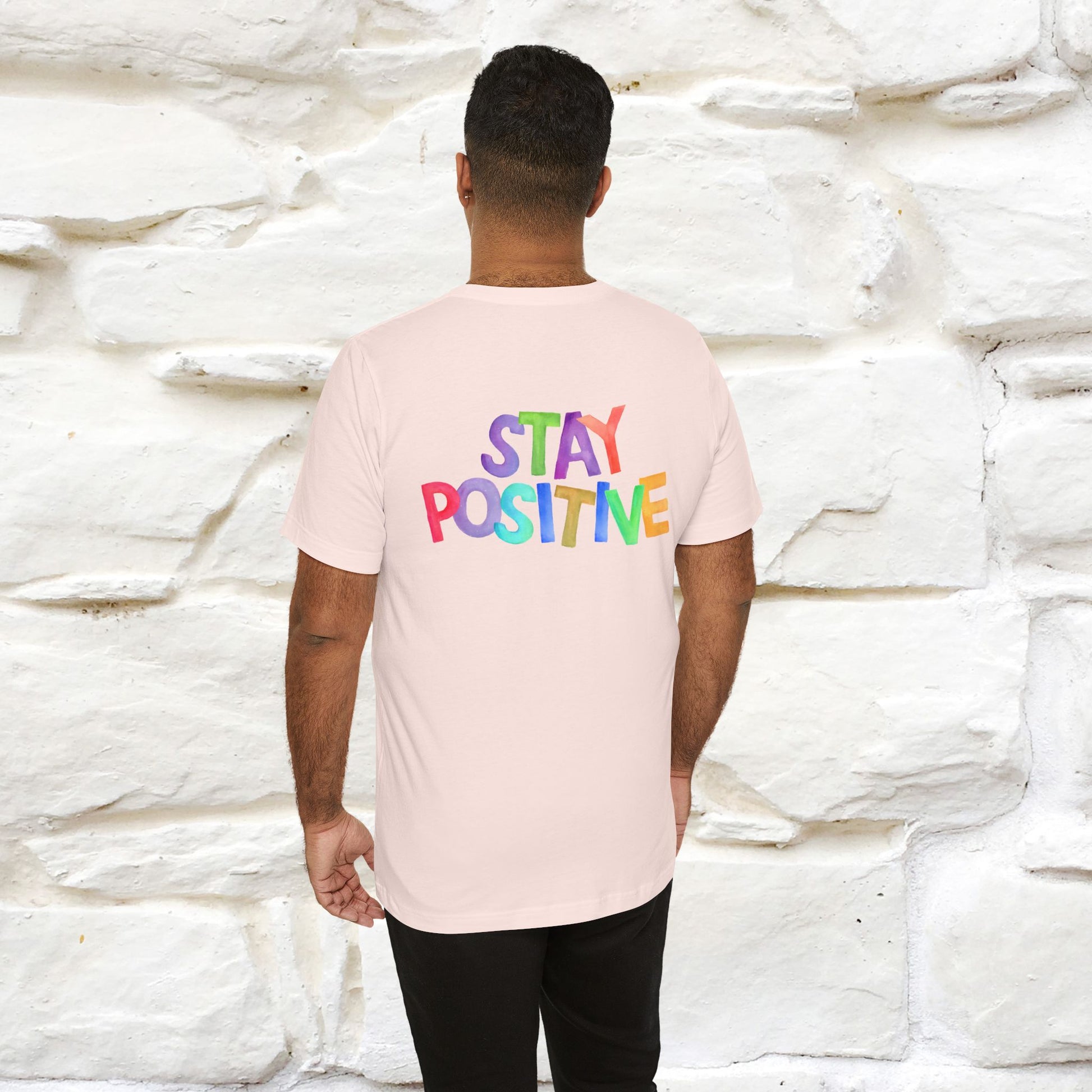 "Stay Positive'' Cat T-Shirt | Front & Back Design | Nunu&Miao Studio - Nunu&Miao Studio