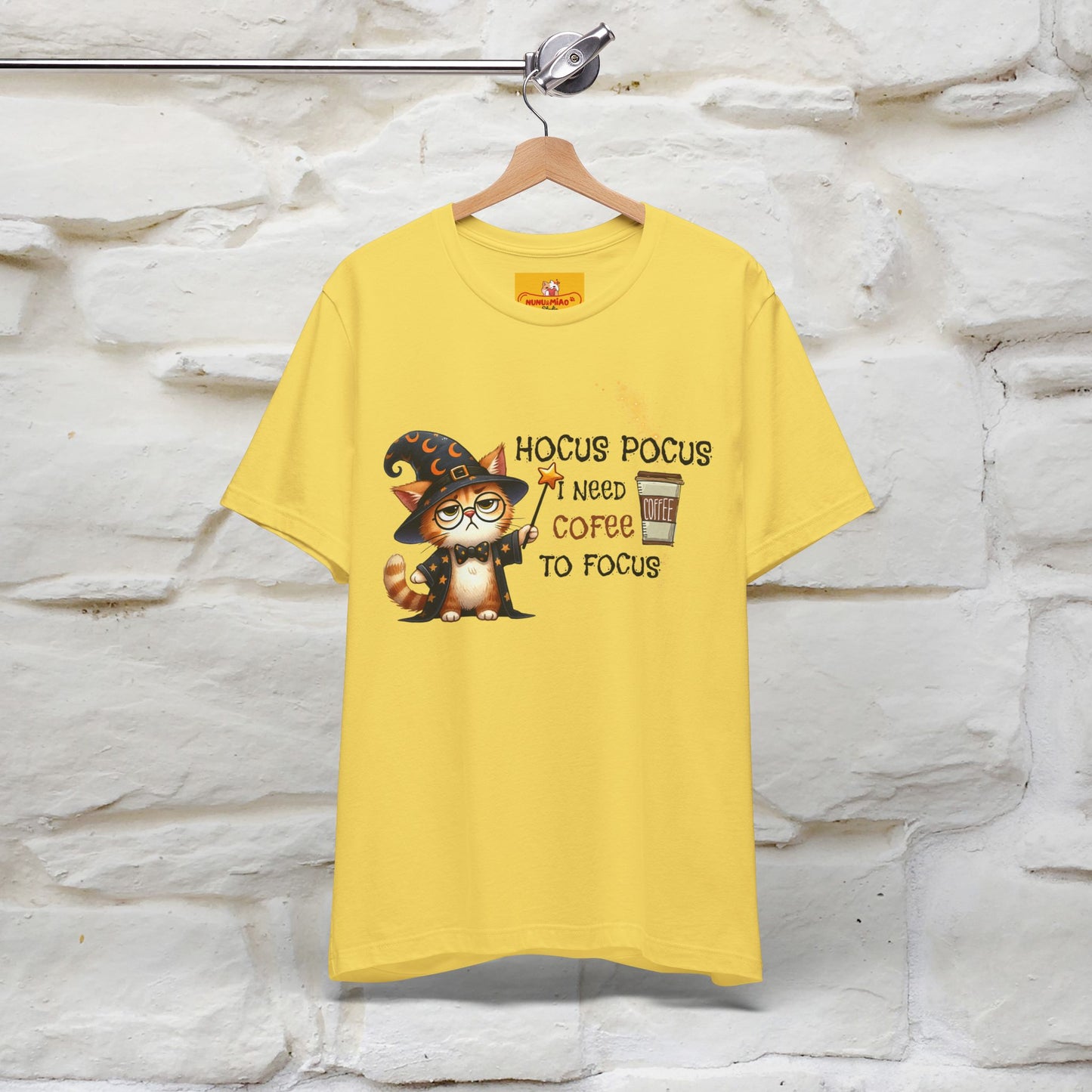 ''Hocus Pocus I Need Coffe To Focus'' Funny Cat Shirt | Nunu&Miao Studio - Nunu&Miao Studio