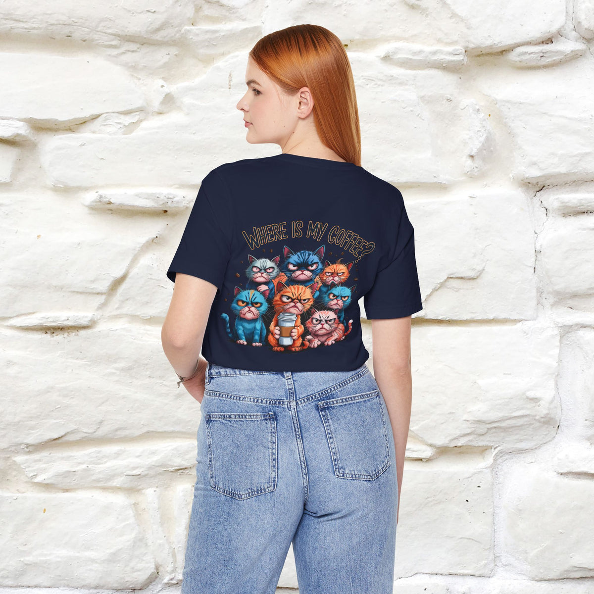 "Where Is My Coffe?" Cat T-Shirt | Front & Back Design | Nunu&Miao Studio