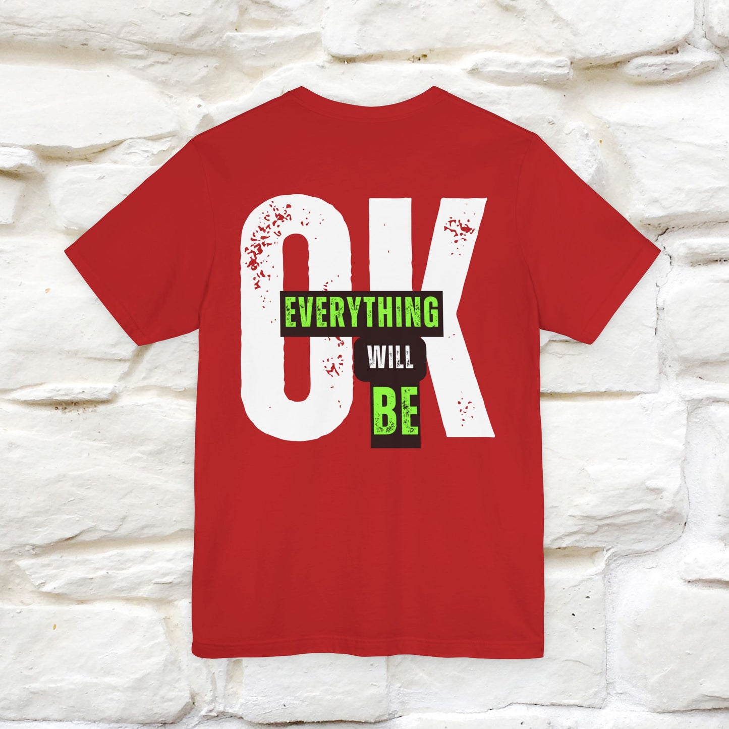 ''Everything Will Be Ok '' Cat T-Shirt Front and Back Design | Nunu&Miao Studio - Nunu&Miao Studio