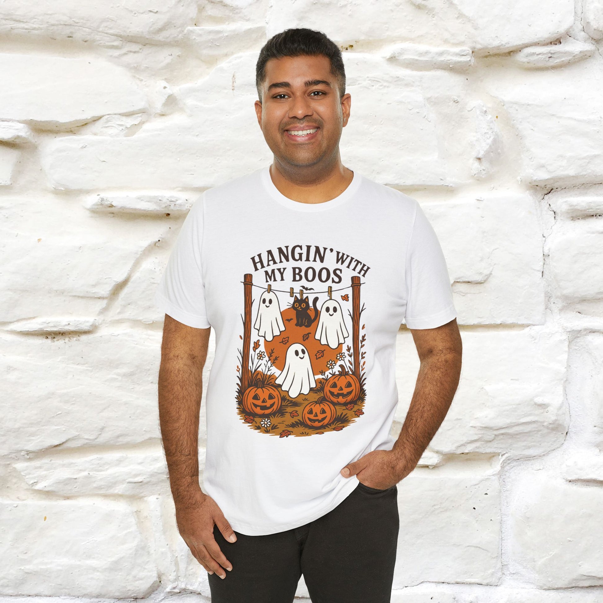 "Hanging With My Boos" Halloween Cat T-shirt |Nunu&Miao Studio - Nunu&Miao Studio