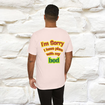 "I Am Sorry I Have Plans With My Bed" |  Cat T-Shirt | Front & Back Design | Nunu&Miao Studio - Nunu&Miao Studio