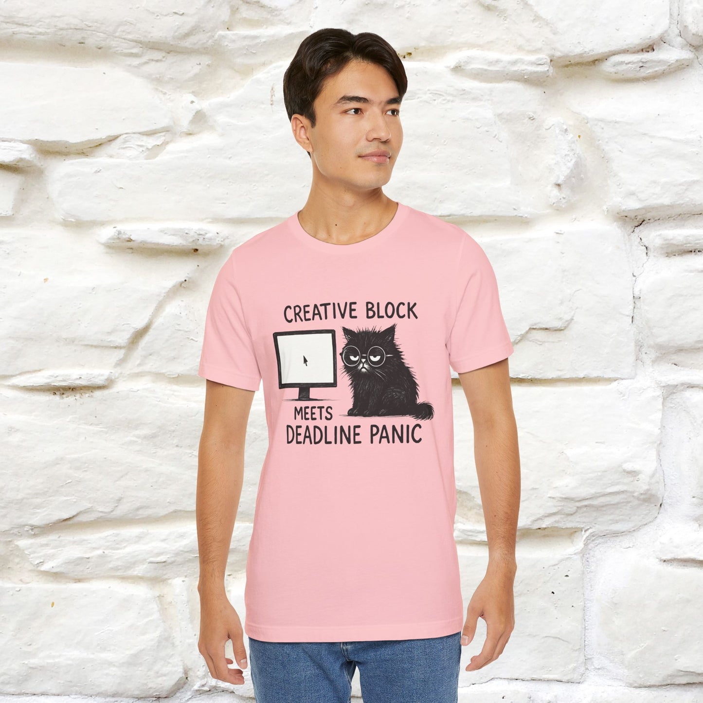 "Creative Block Meets Deadline..." |Cat T-Shirt | Nunu&Miao Studio - Nunu&Miao Studio