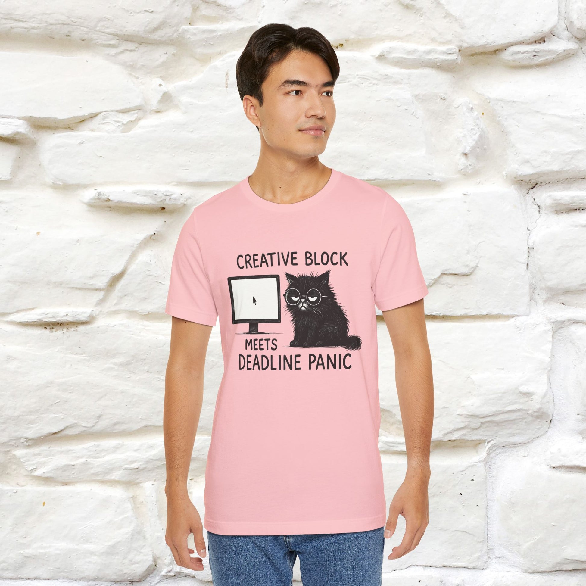 "Creative Block Meets Deadline..." |Cat T-Shirt | Nunu&Miao Studio - Nunu&Miao Studio