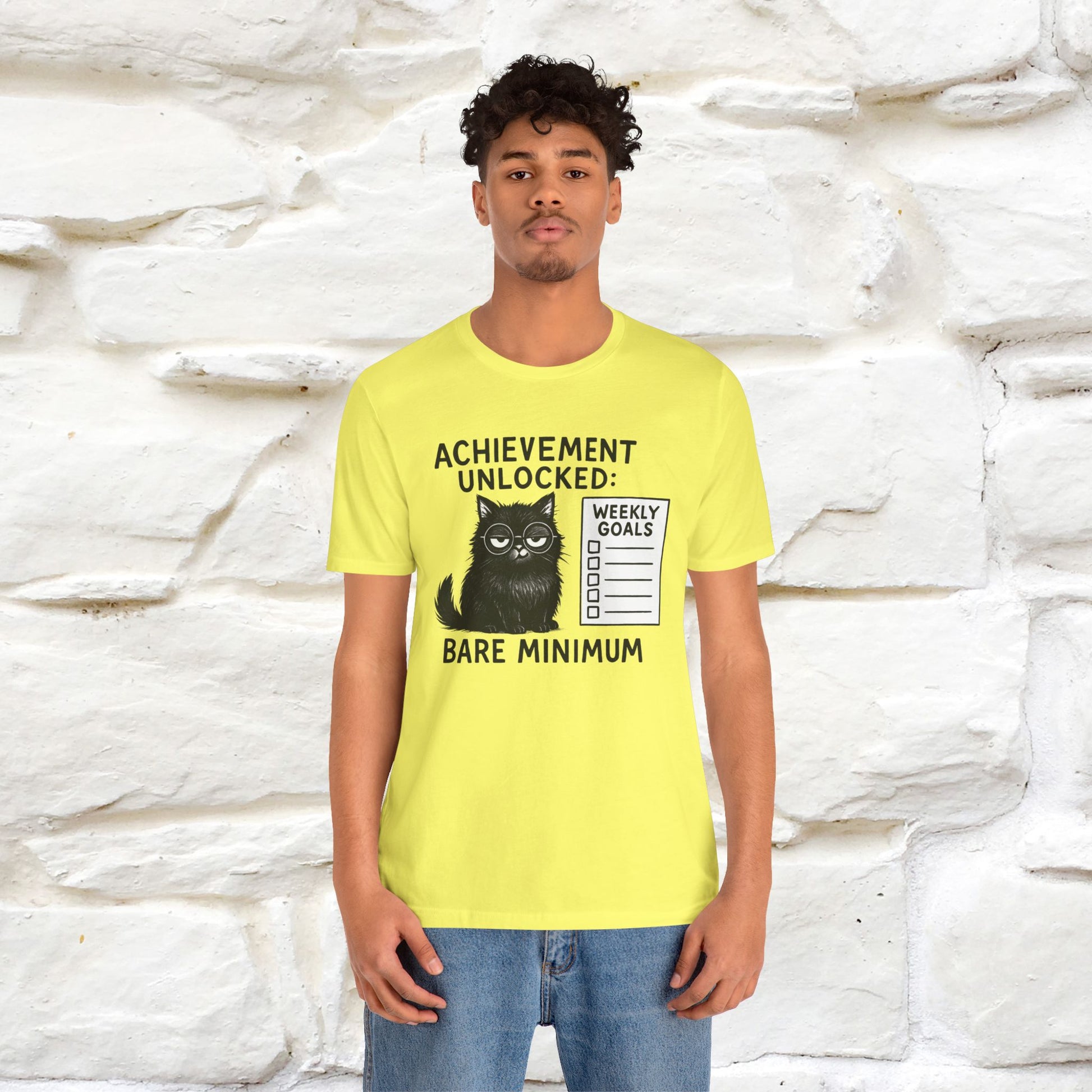 "Achievement Unlocked Bare Minimum." |Cat T-Shirt | Nunu&Miao Studio - Nunu&Miao Studio