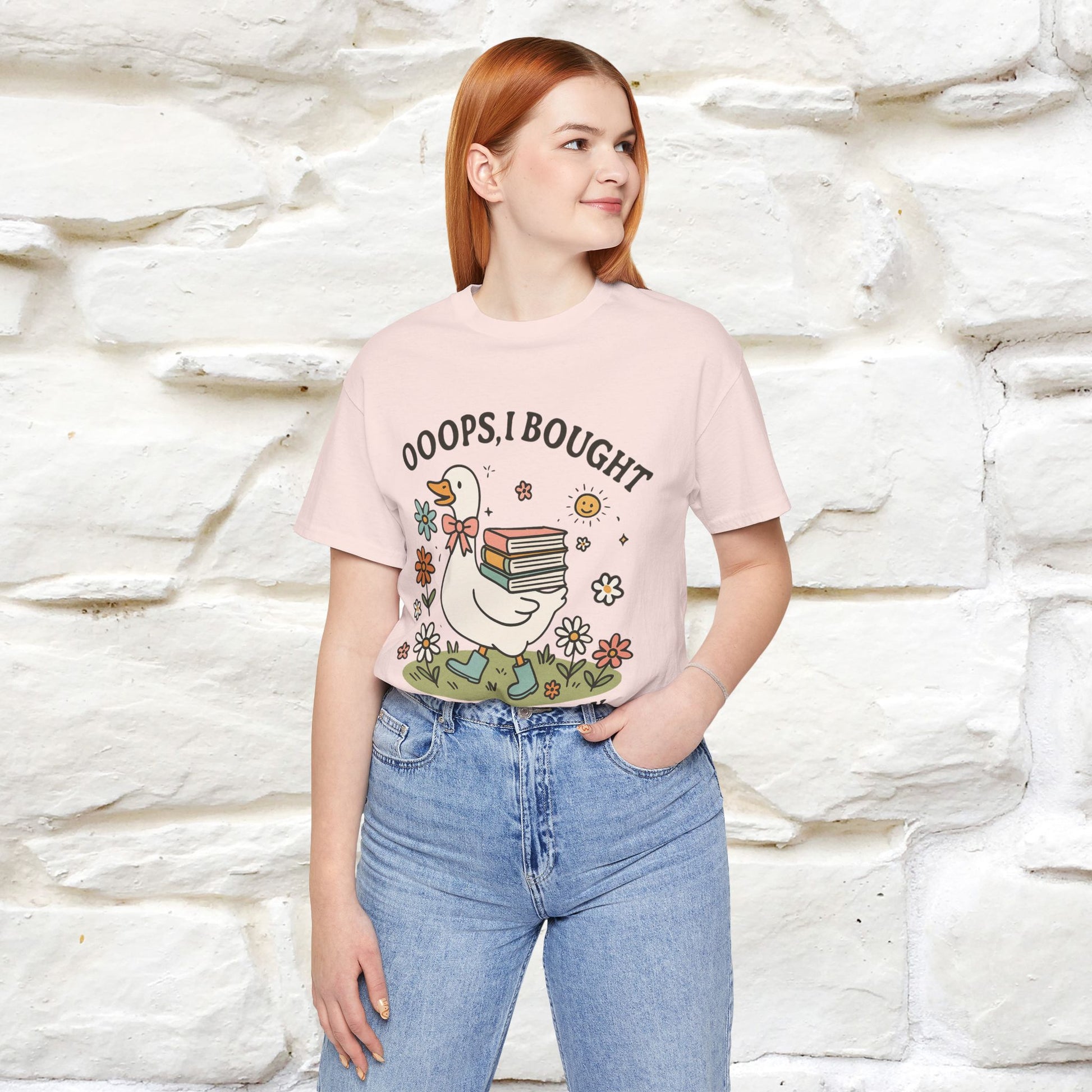 "Oooops I Bought Another Book" Funny Goose T-shirt |Nunu&Miao Studio - Nunu&Miao Studio