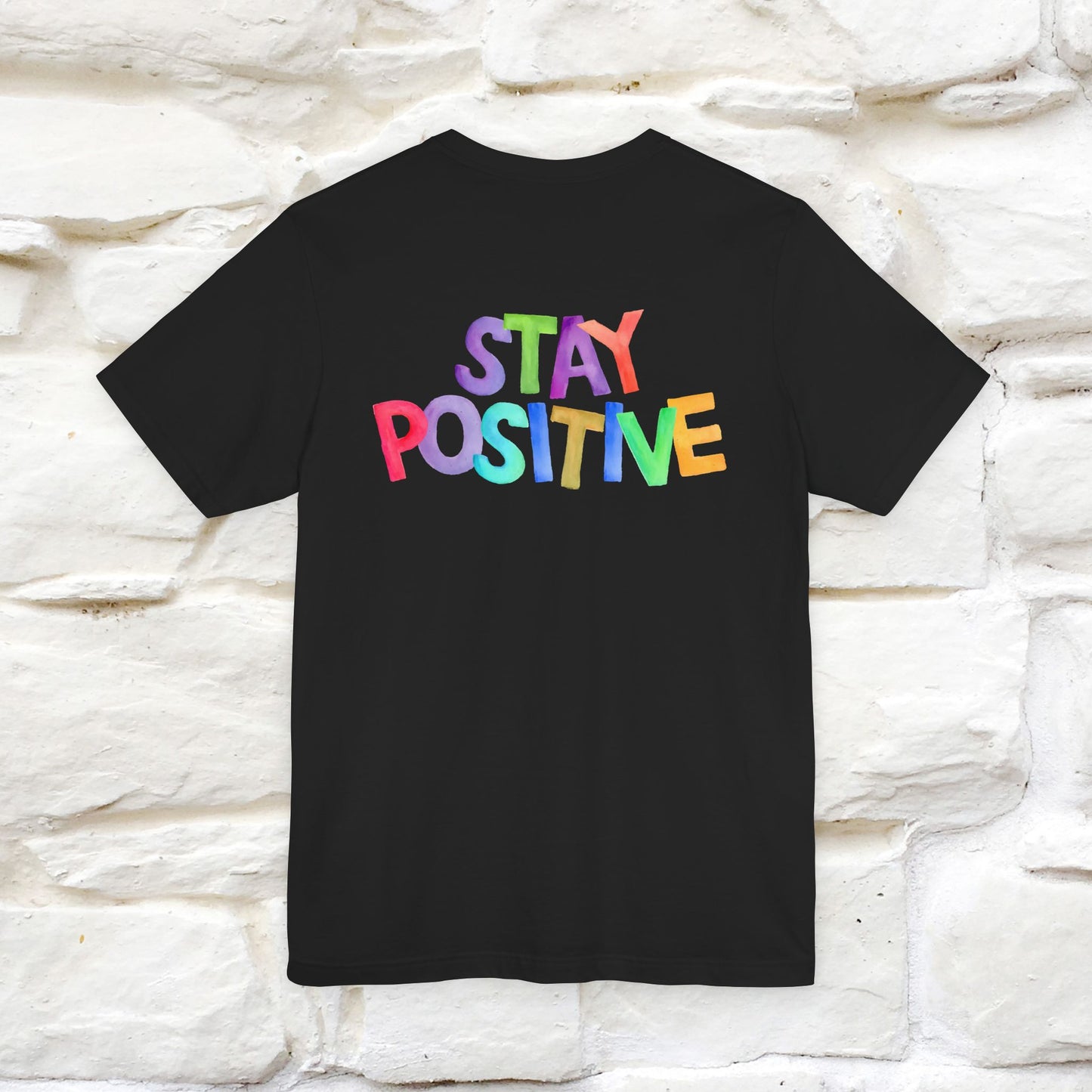 "Stay Positive'' Cat T-Shirt | Front & Back Design | Nunu&Miao Studio - Nunu&Miao Studio