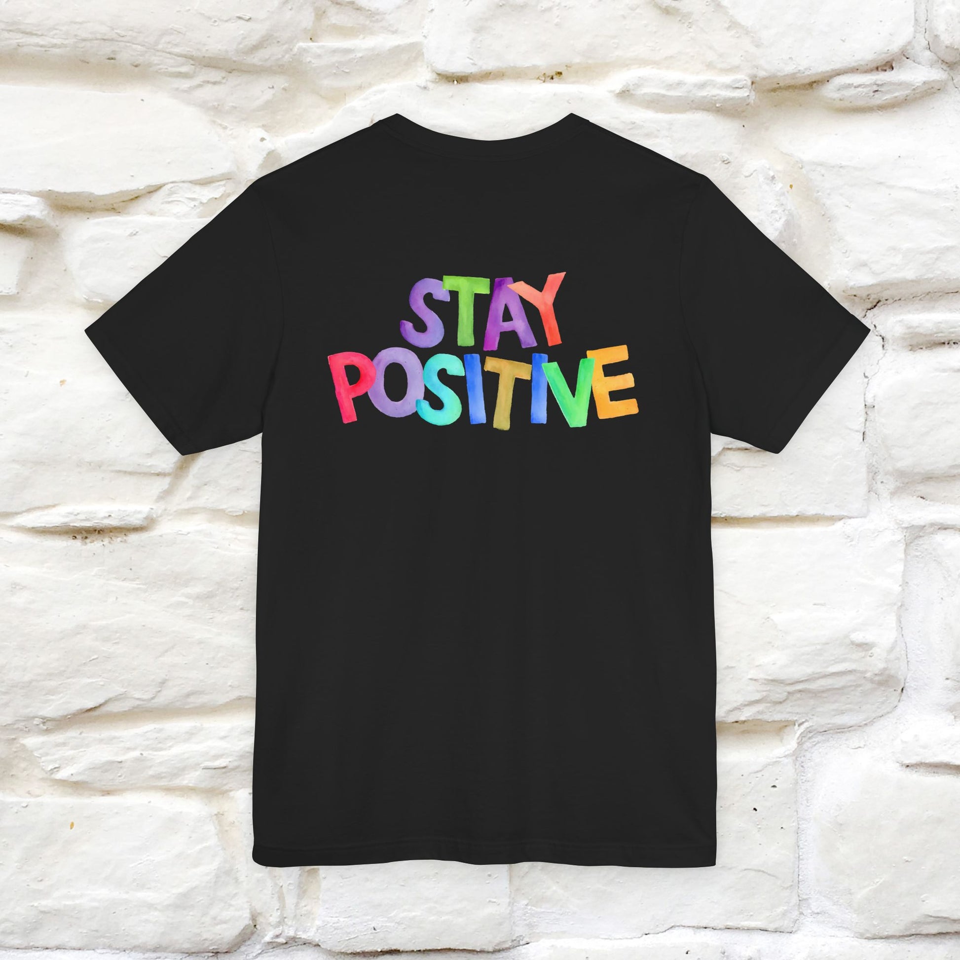 "Stay Positive'' Cat T-Shirt | Front & Back Design | Nunu&Miao Studio - Nunu&Miao Studio