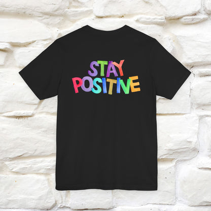 "Stay Positive'' Cat T-Shirt | Front & Back Design | Nunu&Miao Studio - Nunu&Miao Studio