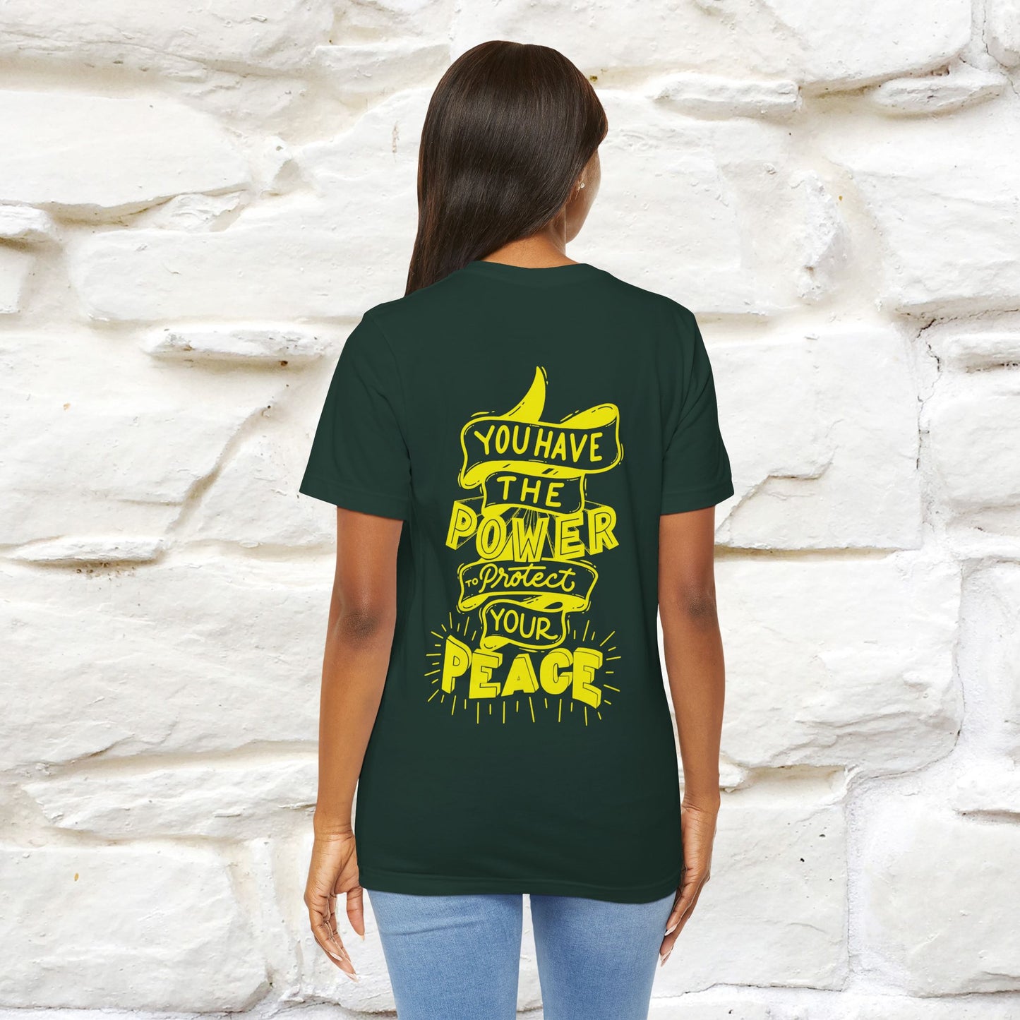 "You Have the Power to Protect Your Peace" Cat T-Shirt| Front & Back Design | Nunu&Miao Studio - Nunu&Miao Studio