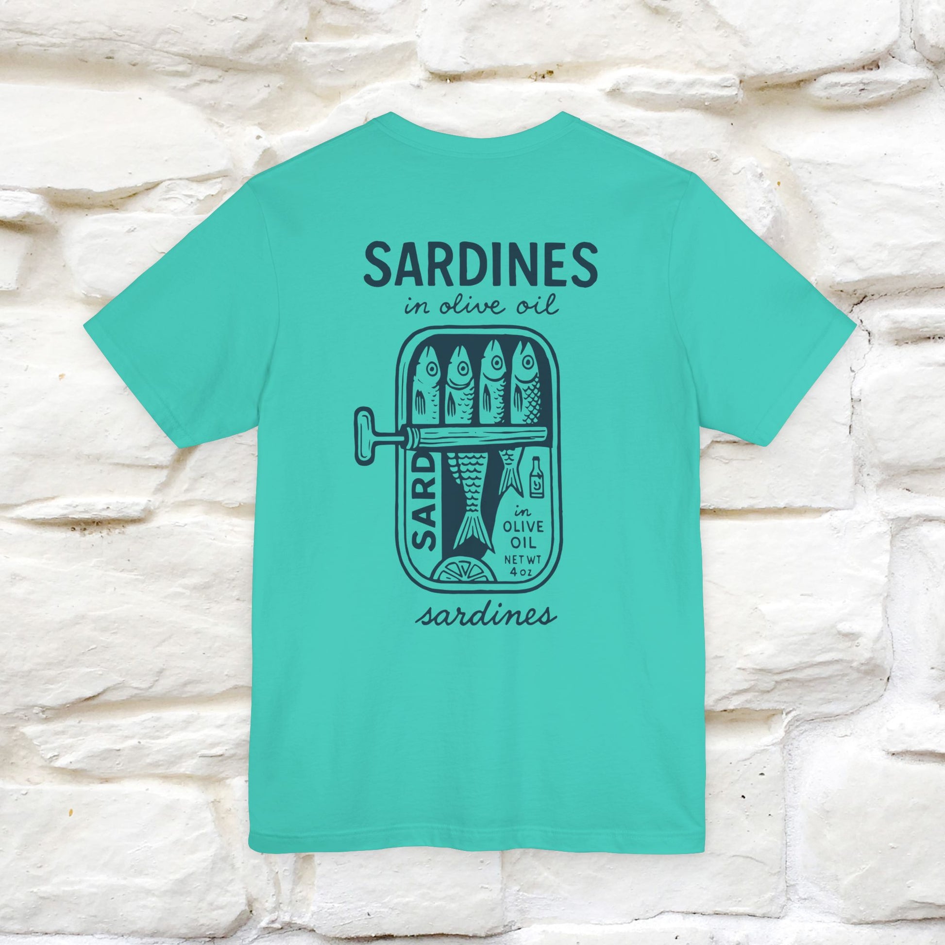 "Sardines In Olive Oil" Cute T-shirt | Front & Back Design|Nunu&Miao Studio - Nunu&Miao Studio