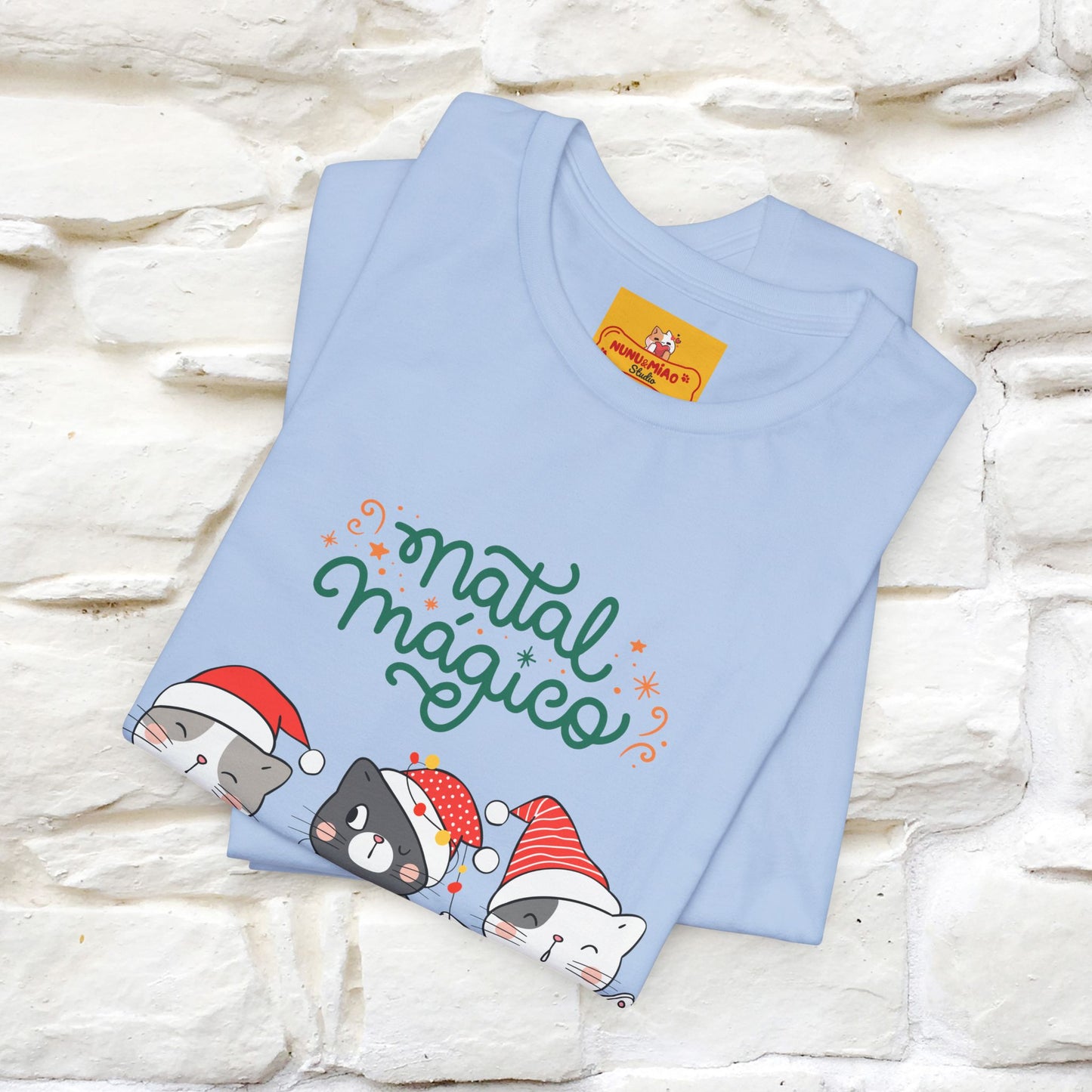 "Natal Magico" Cat T-shirt  |Nunu&Miao Studio - Nunu&Miao Studio