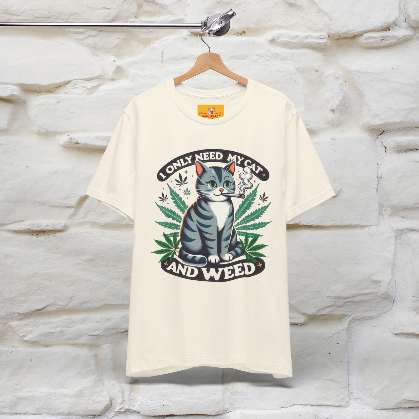 ''I Only Need My Cat and Weed'' Funny T-Shirt | Nunu&Miao Studio - Nunu&Miao Studio