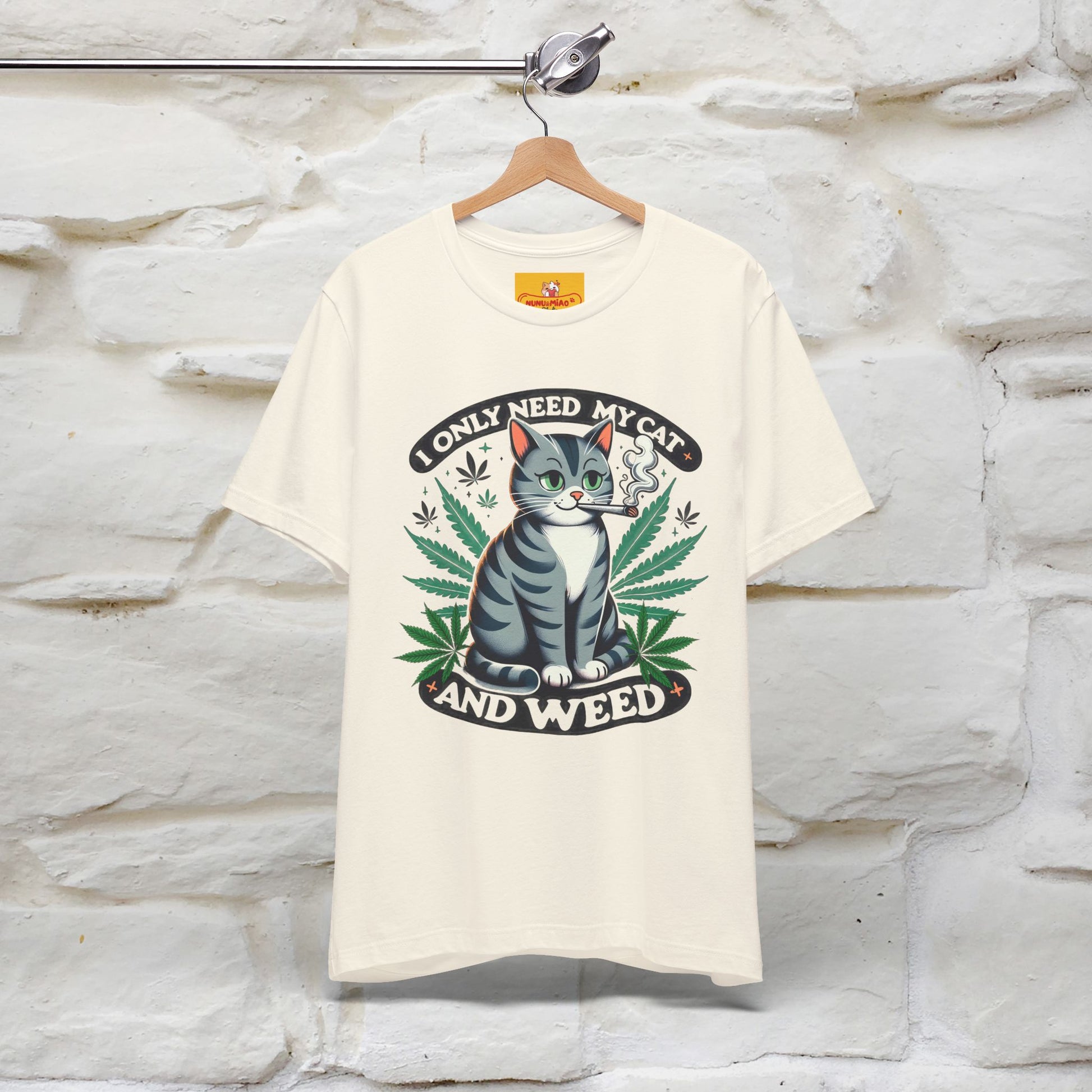 ''I Only Need My Cat and Weed'' Funny T-Shirt | Nunu&Miao Studio - Nunu&Miao Studio
