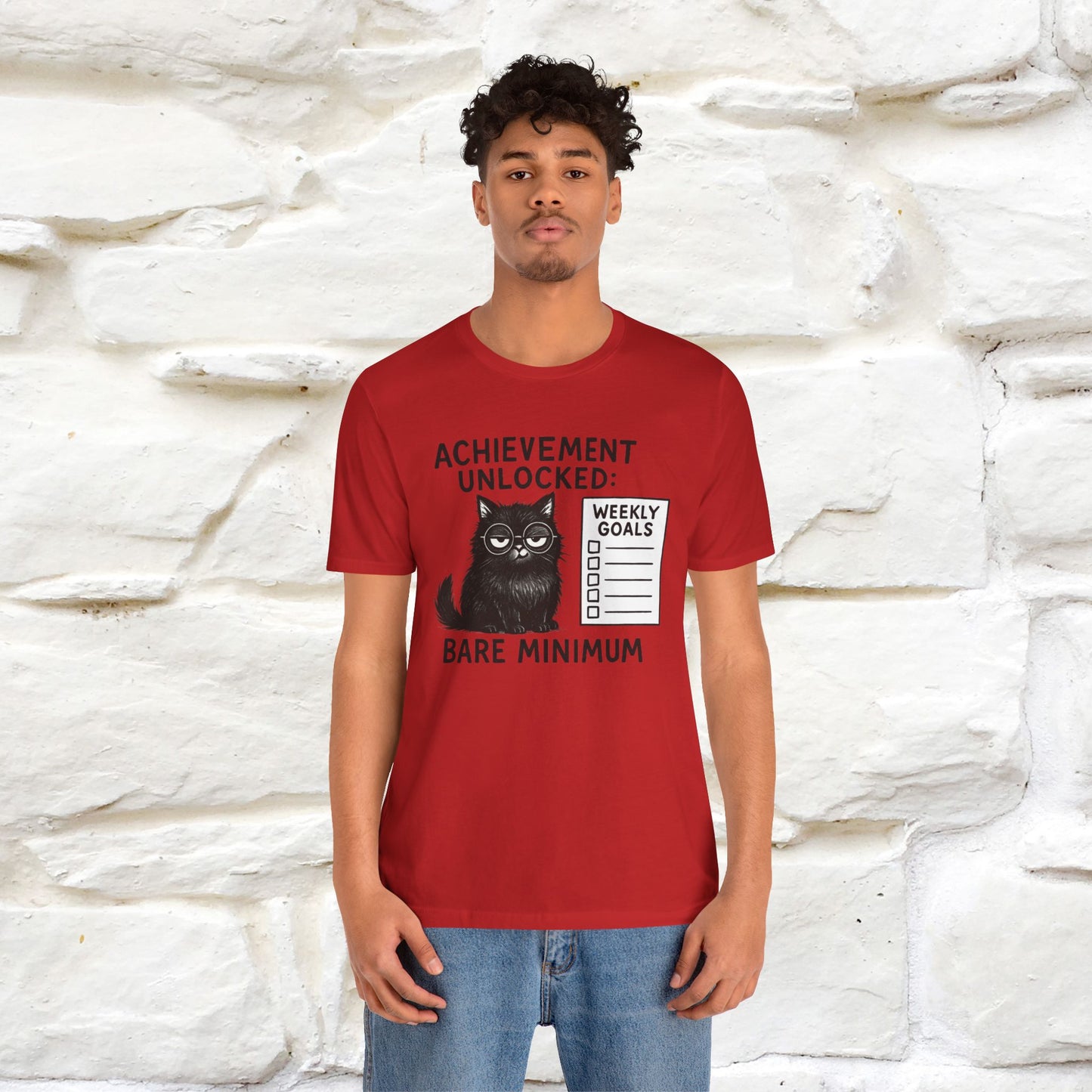 "Achievement Unlocked Bare Minimum." |Cat T-Shirt | Nunu&Miao Studio - Nunu&Miao Studio