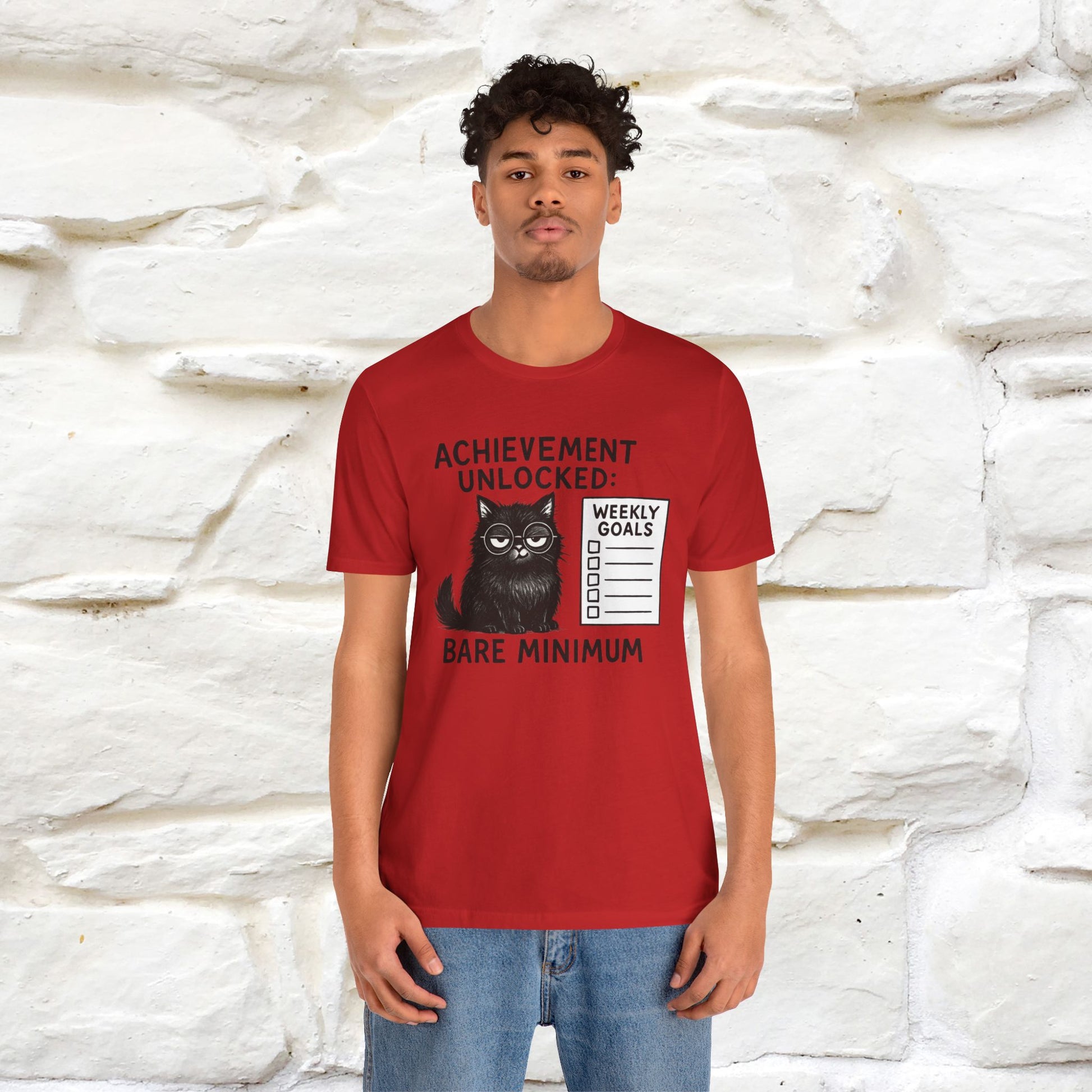 "Achievement Unlocked Bare Minimum." |Cat T-Shirt | Nunu&Miao Studio - Nunu&Miao Studio
