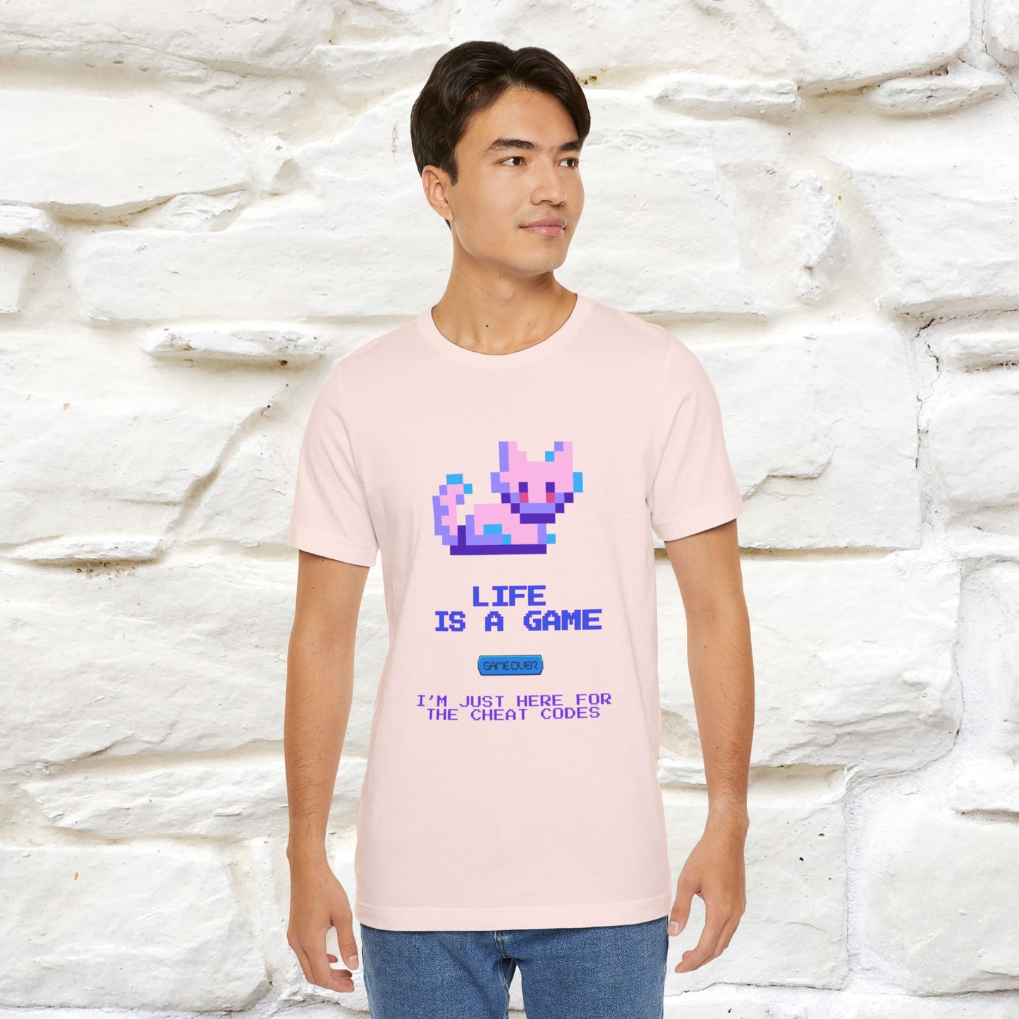 "Life Is A Game, I Am Just Here Fo The Cheat Code"  Cat T-Shirt | Nunu&Miao Studio - Nunu&Miao Studio