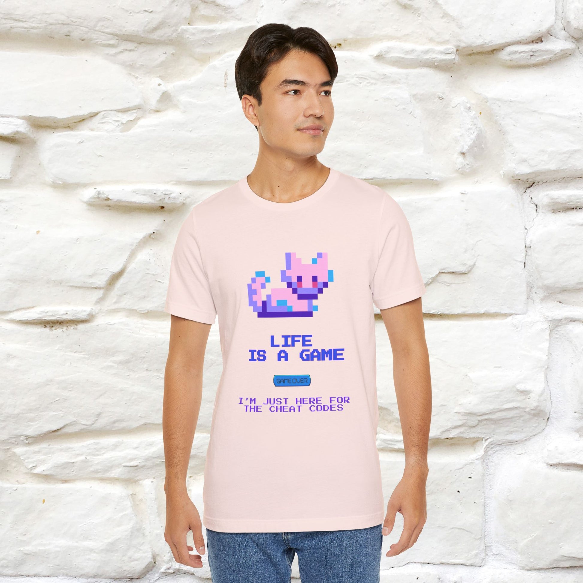 "Life Is A Game, I Am Just Here Fo The Cheat Code"  Cat T-Shirt | Nunu&Miao Studio - Nunu&Miao Studio