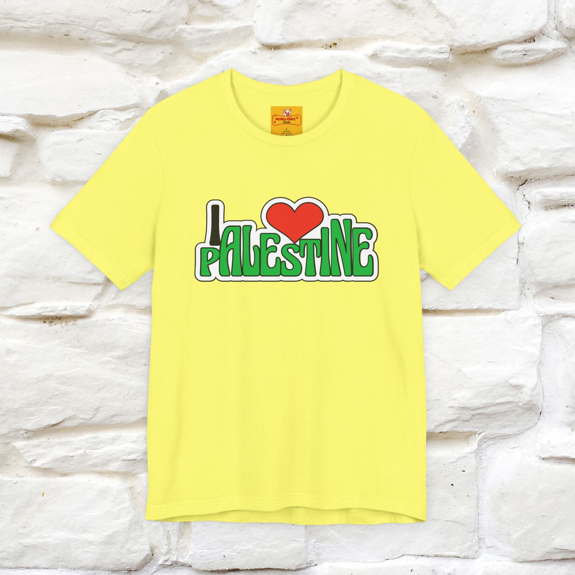 "I Love Palestine" Cat T-shirt | Front & Back Design |Nunu&Miao Studio - Nunu&Miao Studio