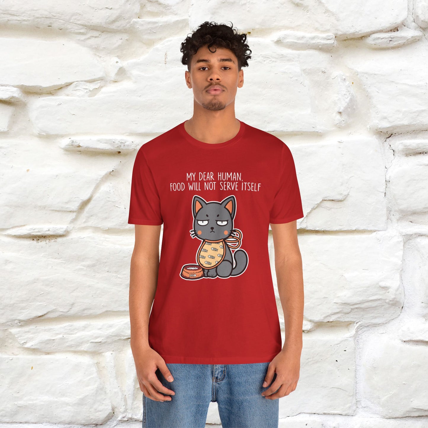 "Dear Human, Food Will Not Serve Itself" |Cat T-Shirt | Nunu&Miao Studio - Nunu&Miao Studio