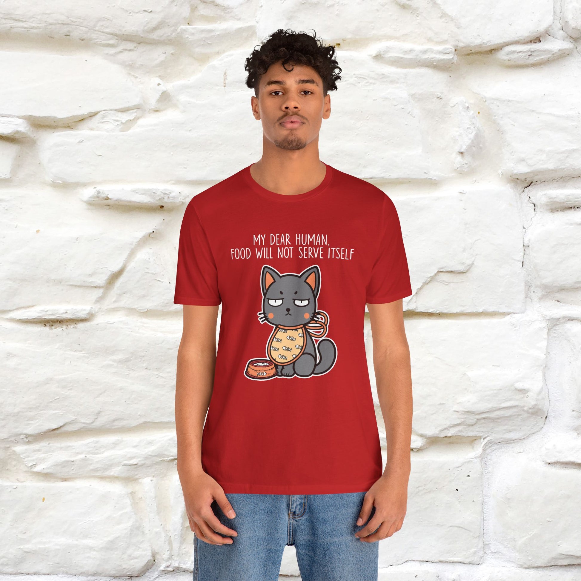 "Dear Human, Food Will Not Serve Itself" |Cat T-Shirt | Nunu&Miao Studio - Nunu&Miao Studio