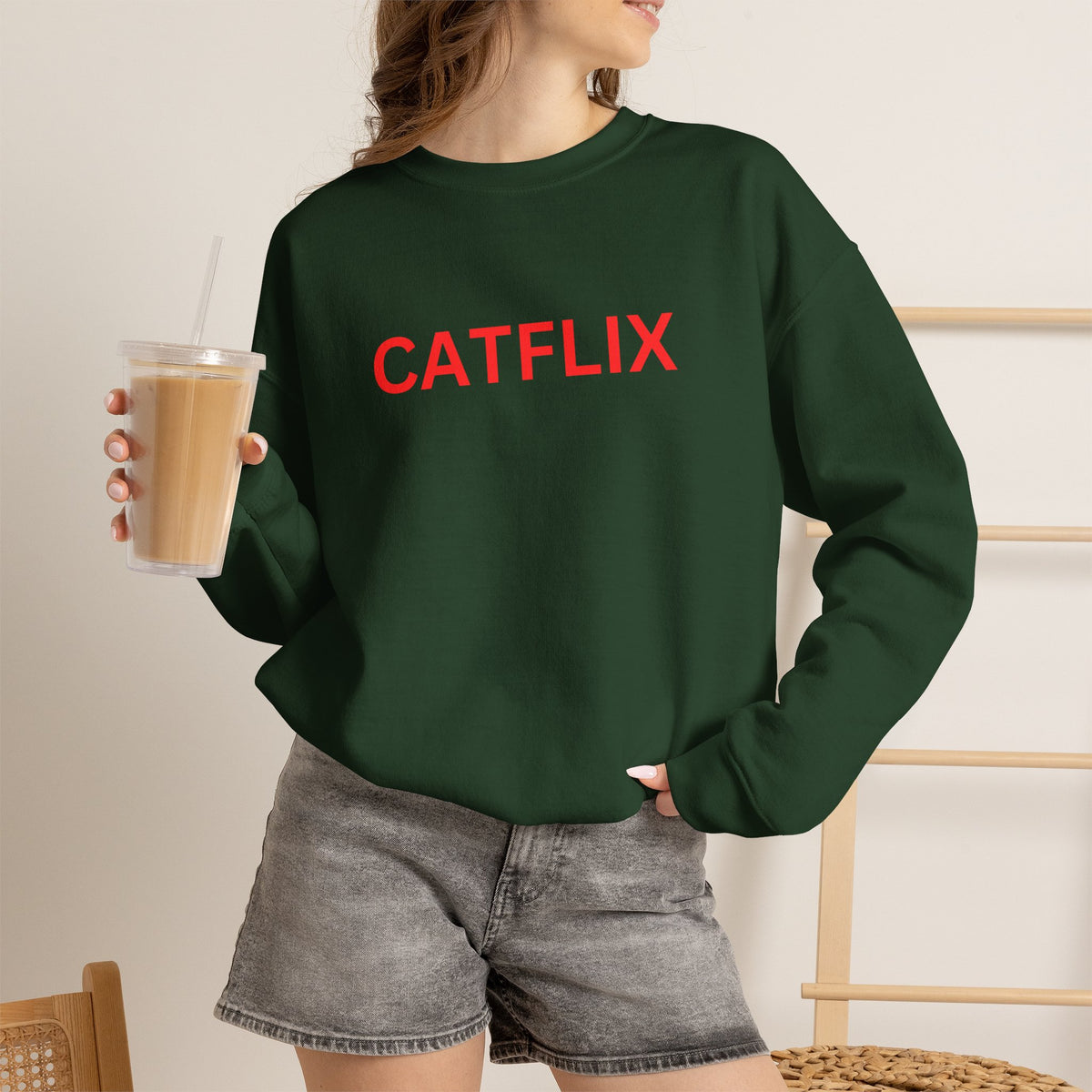 "Catflix'' |Cat Sweatshirt | Nunu&Miao Studio