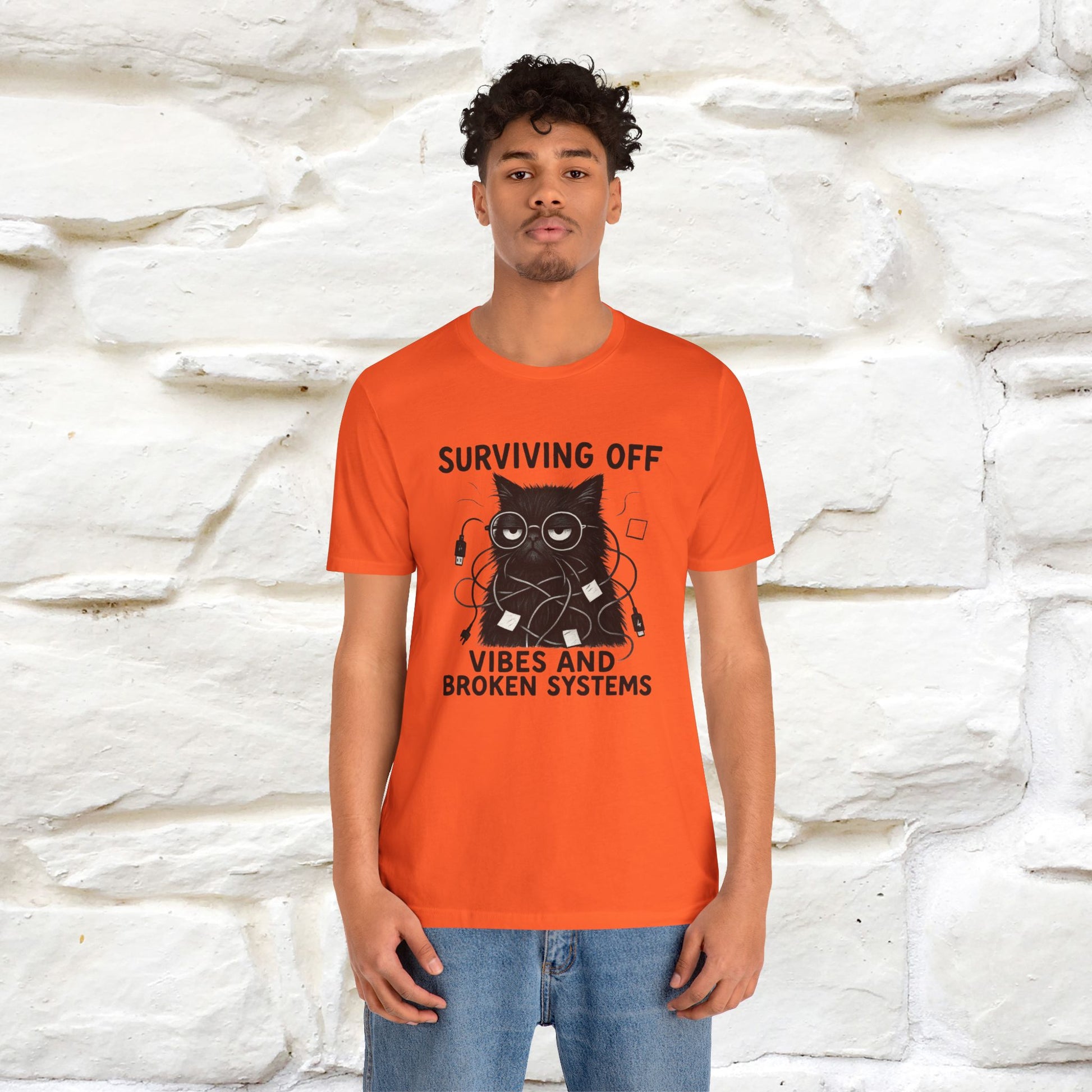 "Surviving Off...Vibes And Broken .. " |Cat T-Shirt | Nunu&Miao Studio - Nunu&Miao Studio