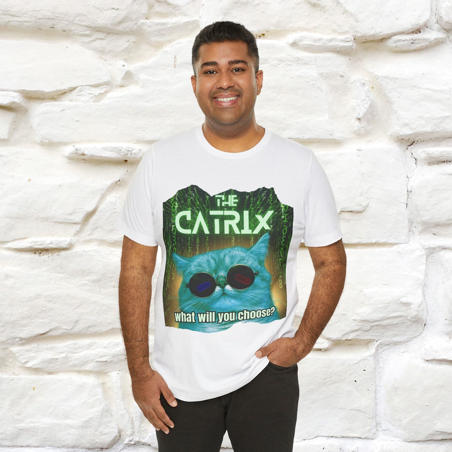 ''The Catrix: What Will You Choose?'' Cat T-Shirt | Nunu&Miao Studio - Nunu&Miao Studio