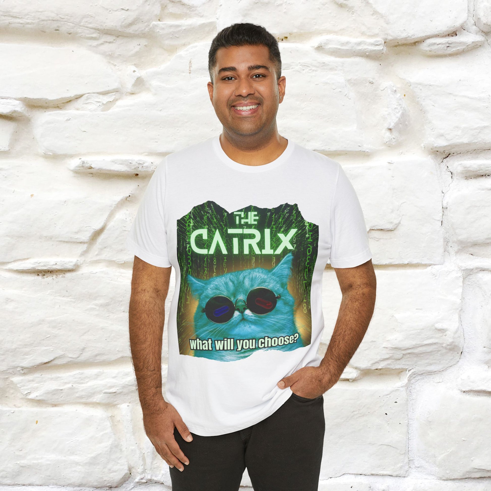 ''The Catrix: What Will You Choose?'' Cat T-Shirt | Nunu&Miao Studio - Nunu&Miao Studio