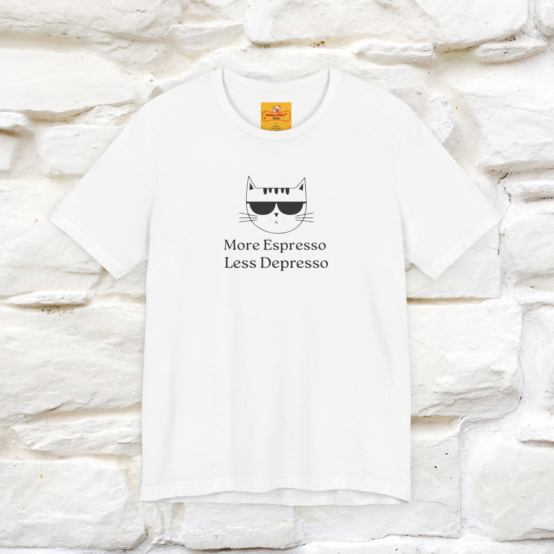 "More Espresso Less Depresso" |Cat T-Shirt | Nunu&Miao Studio - Nunu&Miao Studio