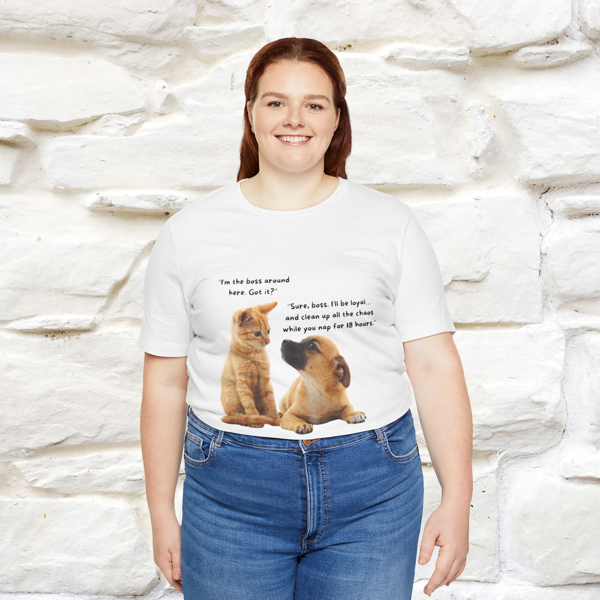 ''I am The Boss Here'' Funny Cat T-shirt for Men and Women  100% Cotton* - Nunu&Miao Studio