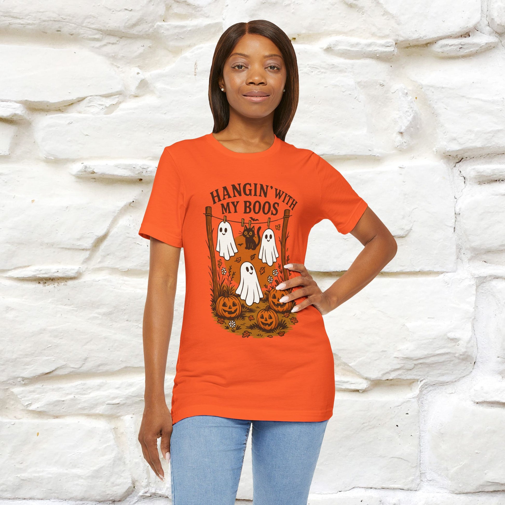 "Hanging With My Boos" Halloween Cat T-shirt |Nunu&Miao Studio - Nunu&Miao Studio
