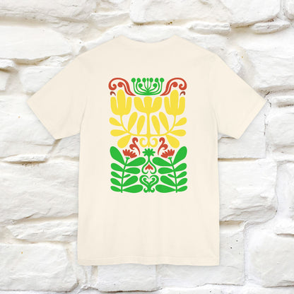 ''Floral Abstract'' Cat T-Shirt Front and Back Design | Nunu&Miao Studio - Nunu&Miao Studio