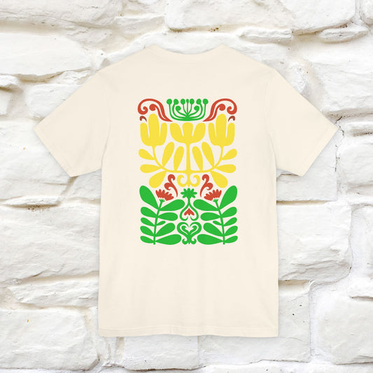 ''Floral Abstract'' Cat T-Shirt Front and Back Design | Nunu&Miao Studio - Nunu&Miao Studio