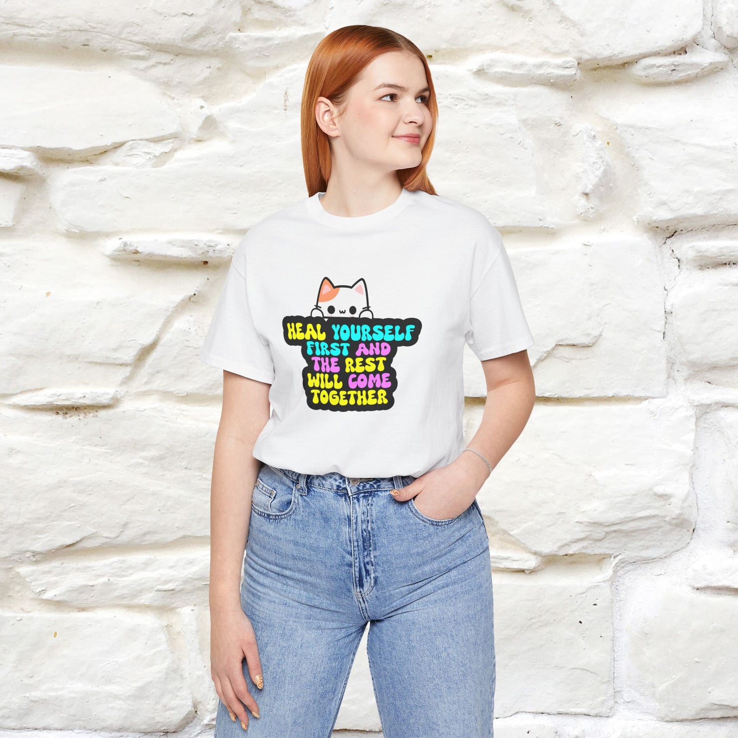 "Heal Yourself First And The Rest.." Cat T-shirt| Nunu&Miao Studio - Nunu&Miao Studio