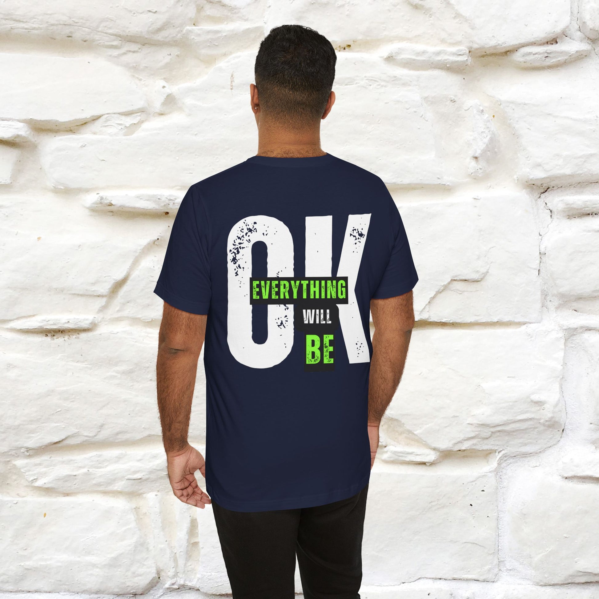 ''Everything Will Be Ok '' Cat T-Shirt Front and Back Design | Nunu&Miao Studio - Nunu&Miao Studio