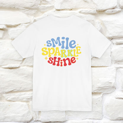 "Smile, Sparkle, Shine" Cat T-Shirt | Front & Back Design | Nunu&Miao Studio - Nunu&Miao Studio