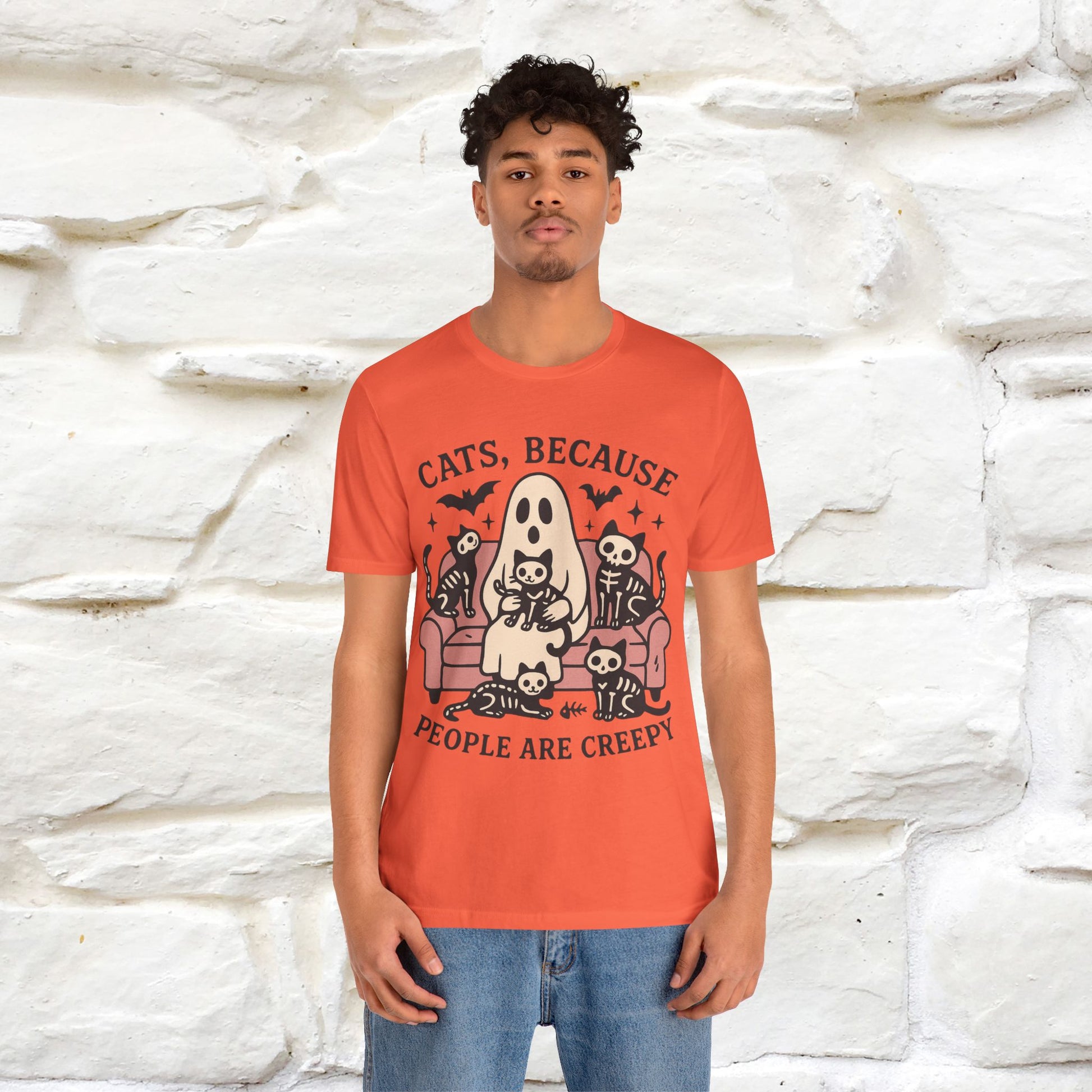 "Cat Because People Are Creepy" Halloween Cat T-shirt |Nunu&Miao Studio - Nunu&Miao Studio