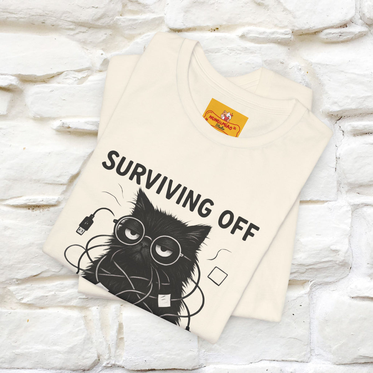 "Surviving Off...Vibes And Broken .. " |Cat T-Shirt | Nunu&Miao Studio