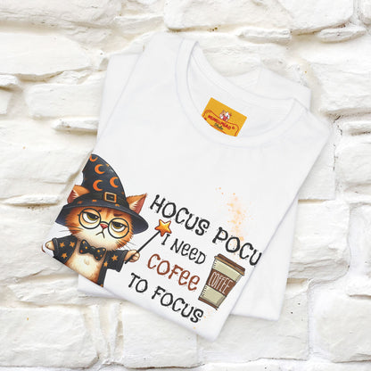 ''Hocus Pocus I Need Coffe To Focus'' Funny Cat Shirt | Nunu&Miao Studio - Nunu&Miao Studio