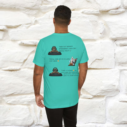 ''911 Emergency'' | Front & Back Design | Cat T-Shirt | Nunu&Miao Studio - Nunu&Miao Studio