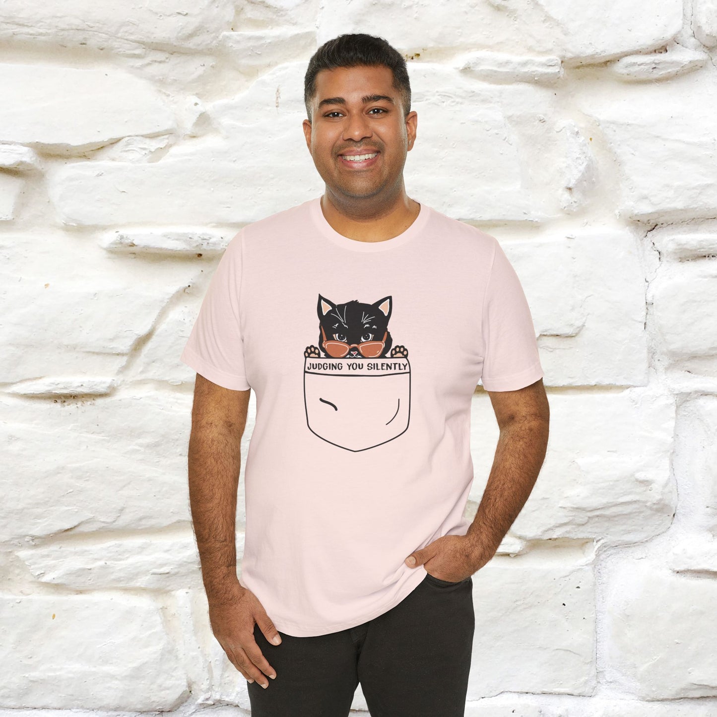 ''Judging You Silently'' | Cat T-Shirt for Men | Nunu&Miao Studio - Nunu&Miao Studio