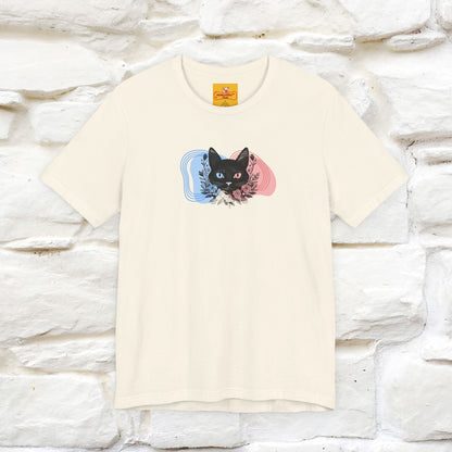 ''Pink and Blu'' Cat T-Shirt Front and Back Design | Nunu&Miao Studio - Nunu&Miao Studio