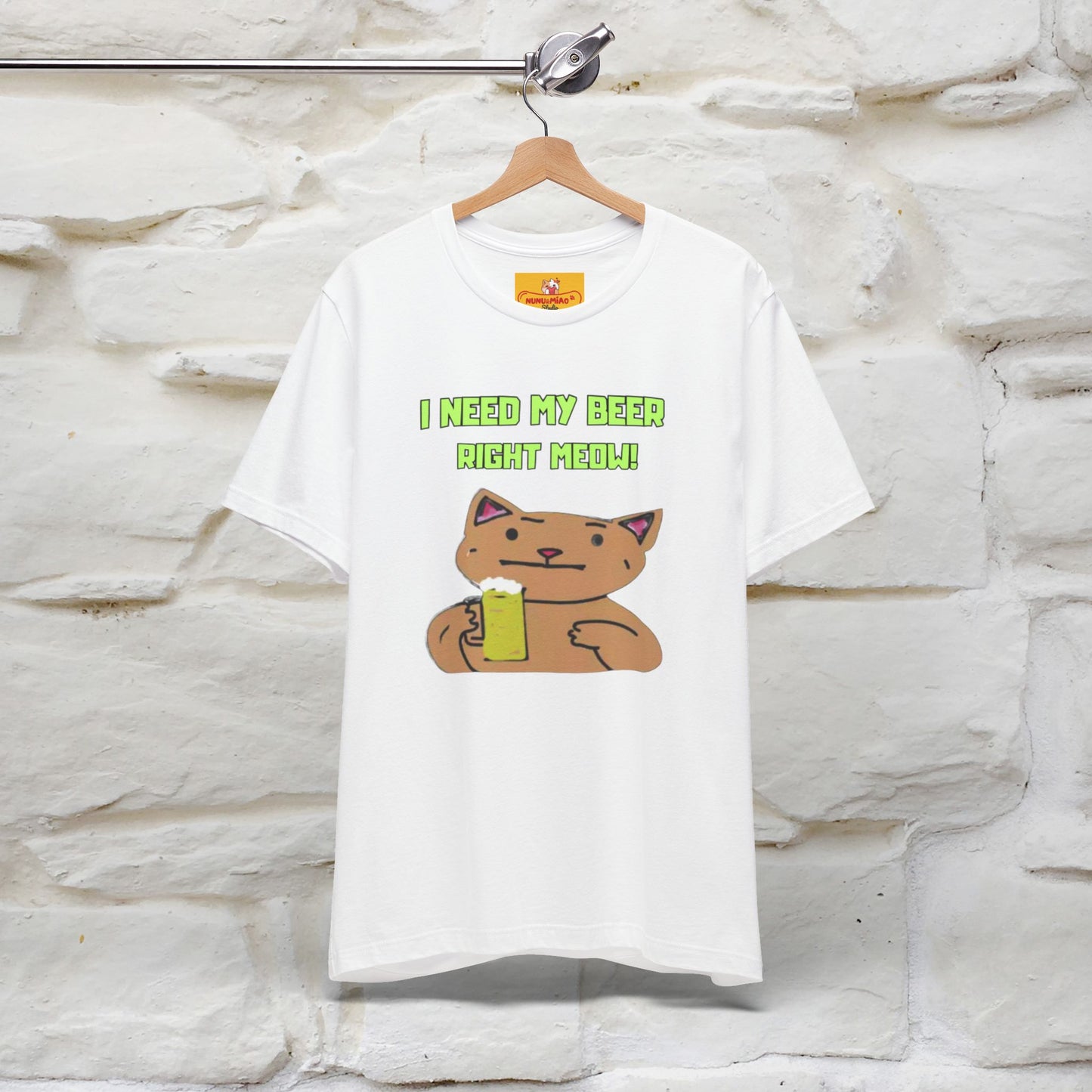 "I Need My Beer Right Meow!" Cat  T-shirt |Nunu&Miao Studio - Nunu&Miao Studio