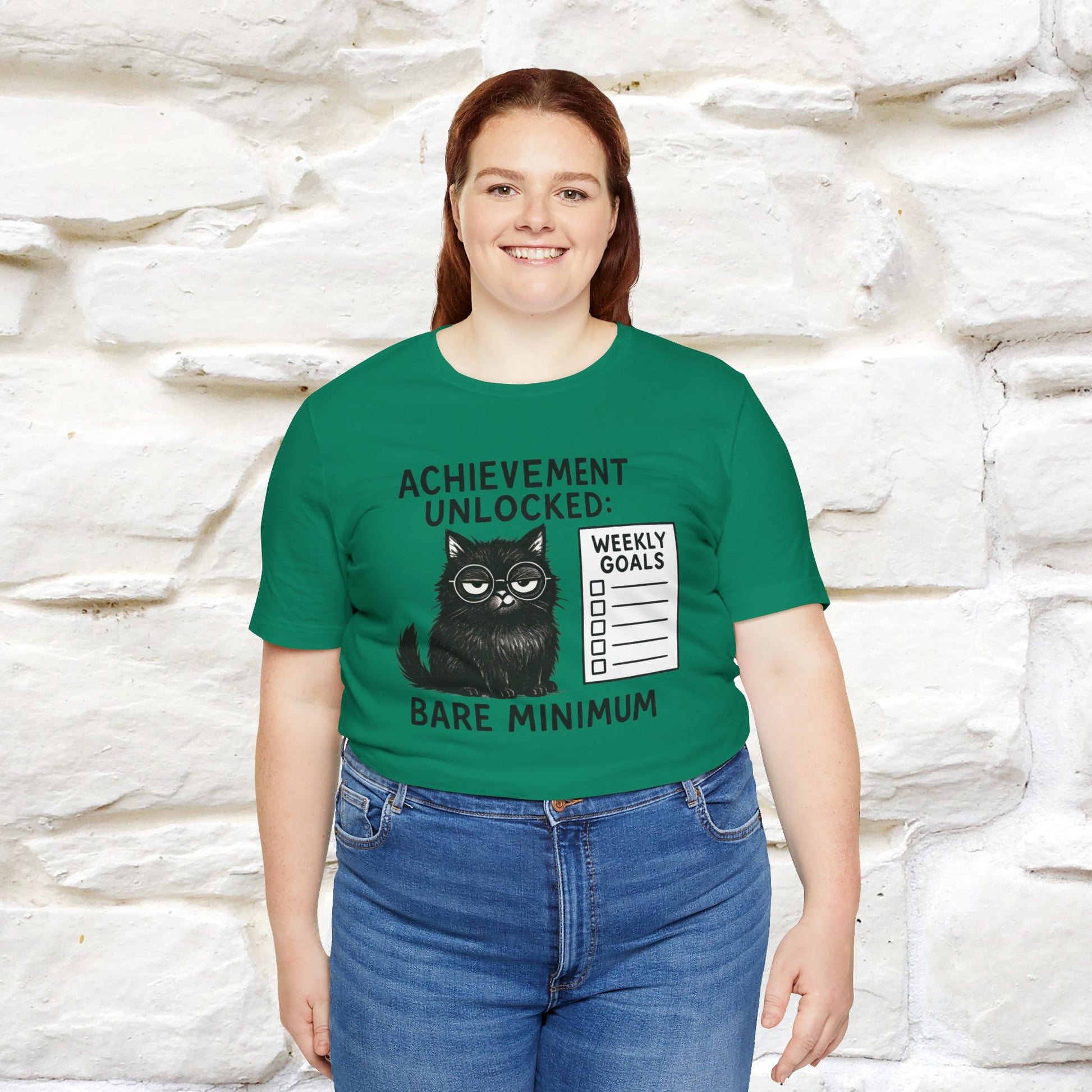 "Achievement Unlocked Bare Minimum." |Cat T-Shirt | Nunu&Miao Studio - Nunu&Miao Studio