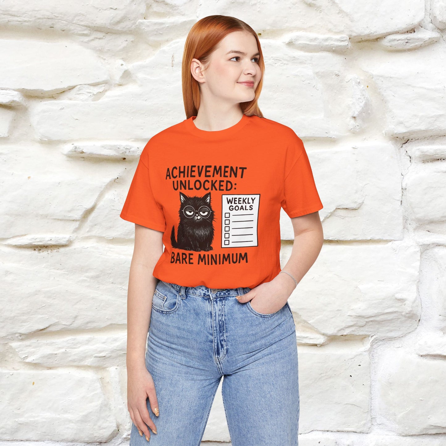 "Achievement Unlocked Bare Minimum." |Cat T-Shirt | Nunu&Miao Studio - Nunu&Miao Studio