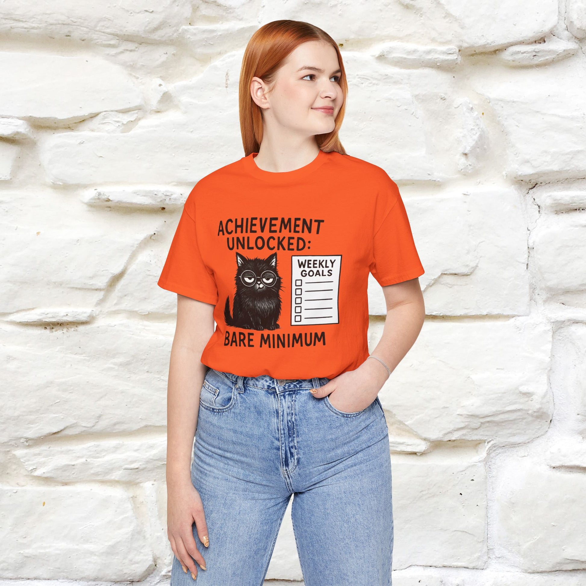 "Achievement Unlocked Bare Minimum." |Cat T-Shirt | Nunu&Miao Studio - Nunu&Miao Studio