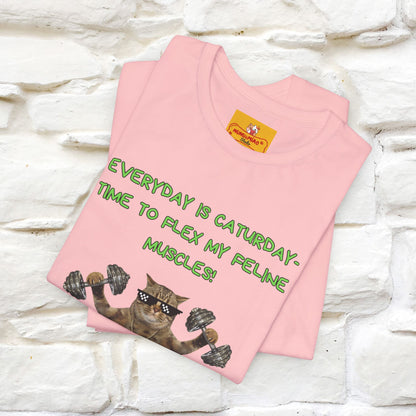 "Everyday Is Caturday – Flex My Feline Muscle"| Funny Cat T-Shirt  |Nunu&Miao Sudio - Nunu&Miao Studio
