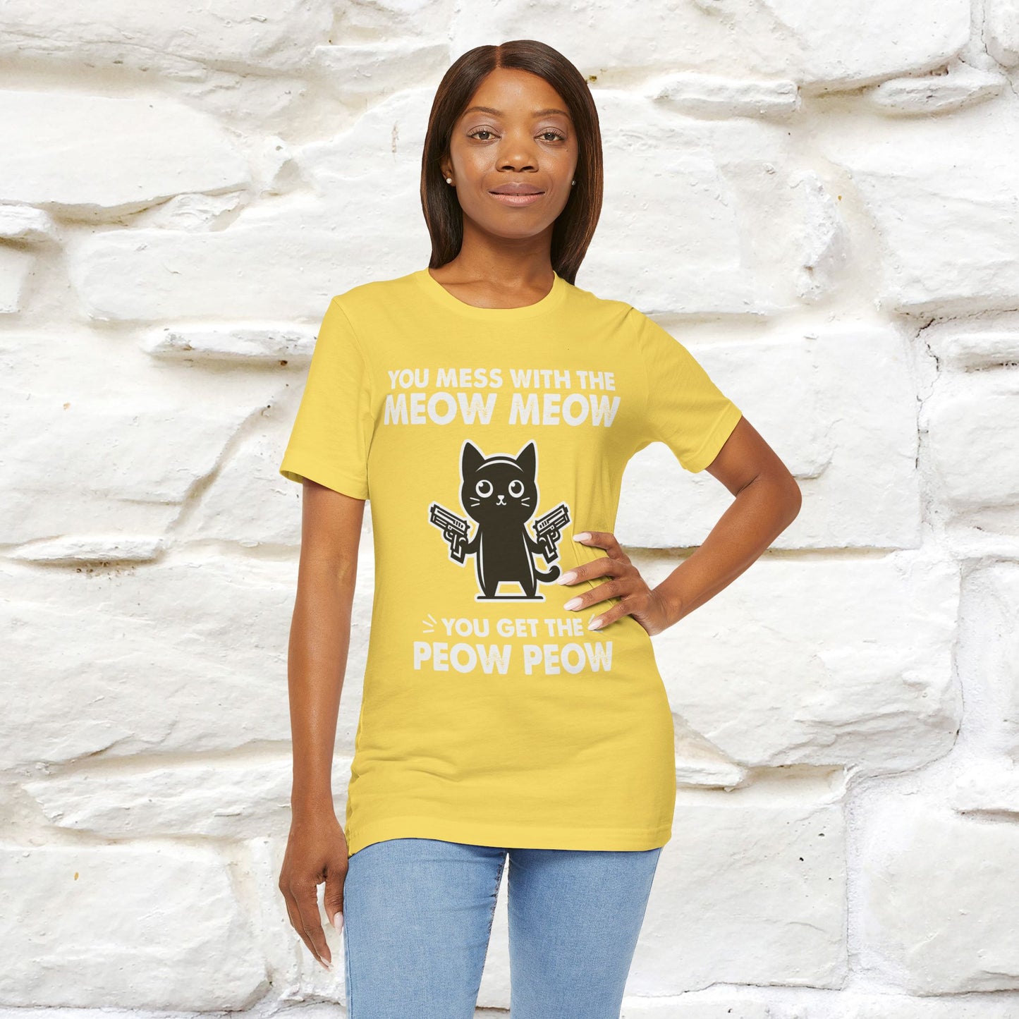 "You Mess With The Meow Meow, You Get The Peow Peow" Cat T-shirt |Nunu&Miao Studio - Nunu&Miao Studio