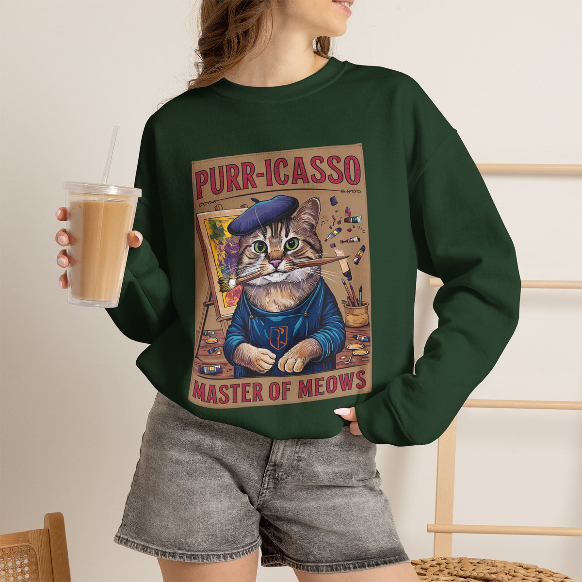 "Purr-icasso.'' |Cat Sweatshirt | Nunu&Miao Studio